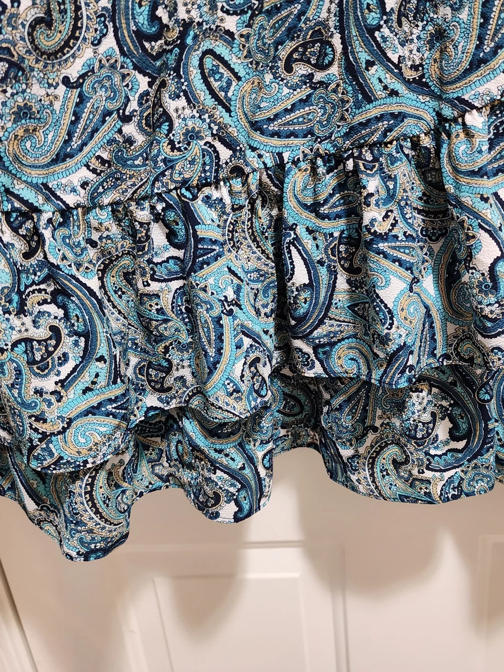 Michael Kors Blue Paisley Faux-Wrap Dress Size 3X